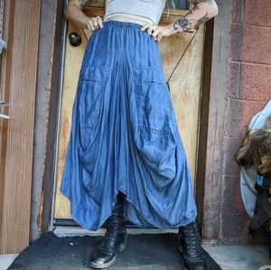 Draped Bubble Maxi Skirt